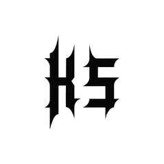 KS monogram logo design letter text name symbol monochrome logotype alphabet character simple logo