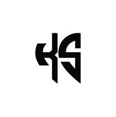 KS monogram logo design letter text name symbol monochrome logotype alphabet character simple logo