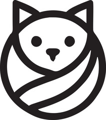 Simple cat logo on black and white background