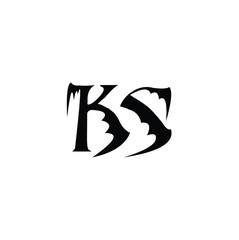 KS monogram logo design letter text name symbol monochrome logotype alphabet character simple logo