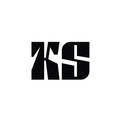 KS monogram logo design letter text name symbol monochrome logotype alphabet character simple logo
