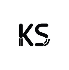 KS monogram logo design letter text name symbol monochrome logotype alphabet character simple logo