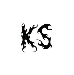 KS monogram logo design letter text name symbol monochrome logotype alphabet character simple logo