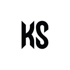 KS monogram logo design letter text name symbol monochrome logotype alphabet character simple logo