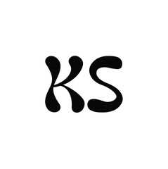 KS monogram logo design letter text name symbol monochrome logotype alphabet character simple logo