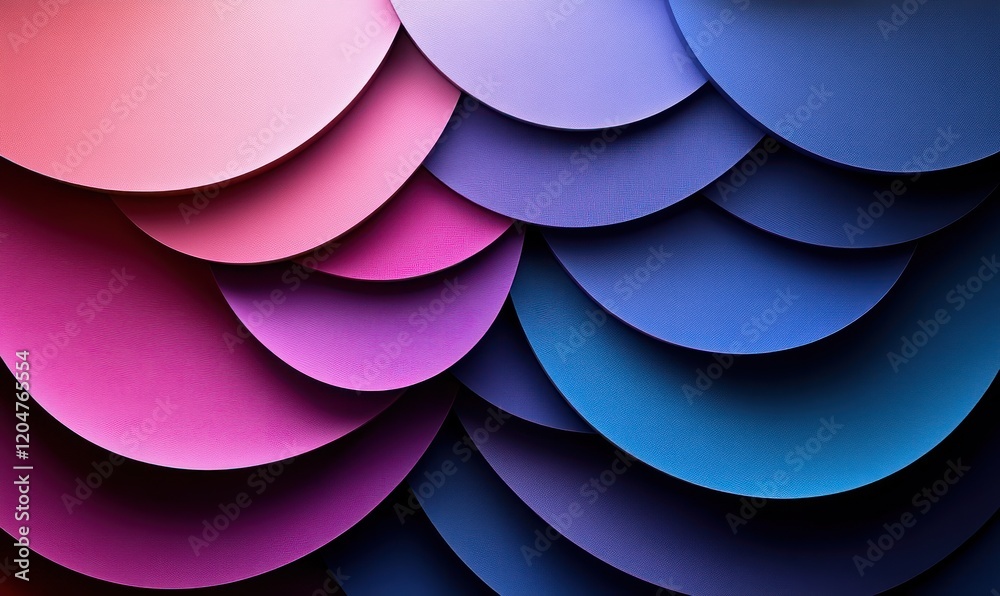 Aufkleber modern abstract composition overlapping circular shapes in blue and purple