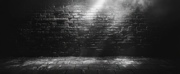 Dark Brick Wall Texture Background Rough Black Gray Vintage Urban Construction