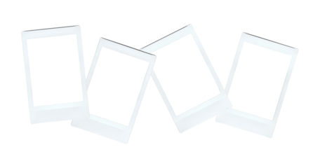 Realistic vintage frame photo template, instant photo frame isolated in transparent PNG. Isolated design element.