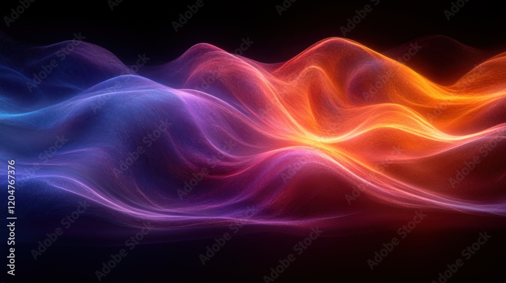 Leinwandbilder dynamic abstract composition with smooth curves and vibrant gradients in modern digital art style