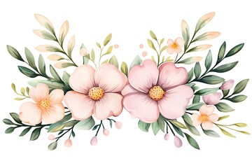 Obraz premium Valentine's day love blooms watercolor style floral art nature soft aesthetic