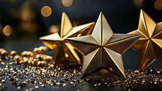 Elegant golden star awards designed for special occasions.
