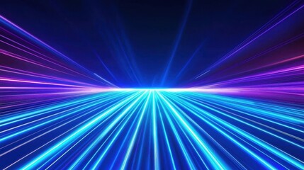 A striking depiction of abstract shapes illuminated by blue light.