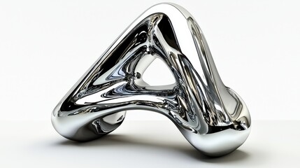 Glossy 3D Letter A with Reflective Design