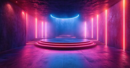 Futuristic Virtual TV Show Stage Background for Artistic Broadcast Events and Tech Launches