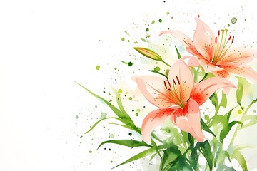 Fototapeta premium Valentine's day love watercolor style floral art nature artwork serene romantic atmosphere