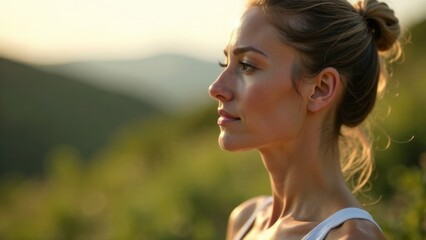 the girl is engaged in yoga,free space for the text
