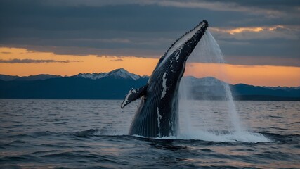 Obraz premium dolphin jumping into the sea