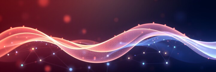 Futuristic point wave. Abstract background with a dynamic wave.Connecting background. Abstract wave. Artificial intelligence. Big data technology 3d rendering