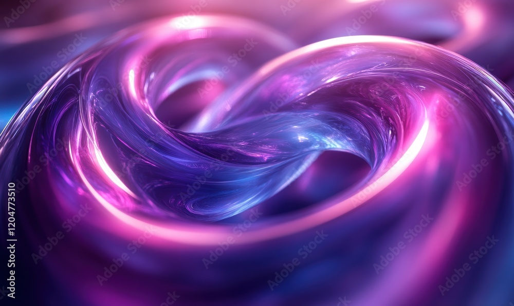 Aufkleber futuristic abstract background design 3d render symmetrical shape with deep purple and vibrant blue 