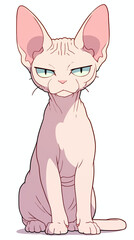 Obraz premium Majestic Pink Cat Illustration