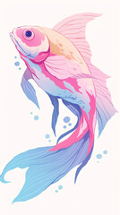 Stunning Pink Goldfish Illustration