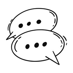 Podcast Doodle Element. Isolated on White Background. Vector Sketch