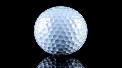 A Single Golf Ball Against A Black Background