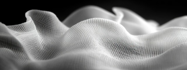 Textured White Cotton Canvas Fabric with Chiaroscuro Lighting
