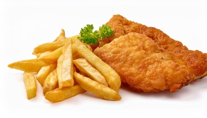 Crispy fried fish and golden fries.