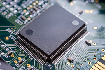High-Resolution Close-Up of a Computer Motherboard
