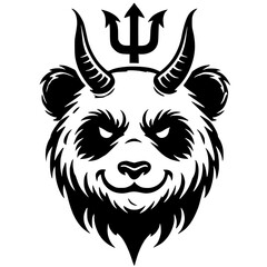 Panda devil silhouette