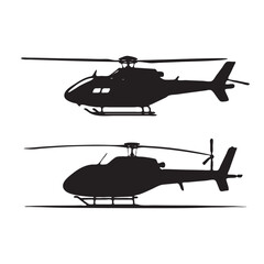 Minimalist Helicopter Silhouette Icon