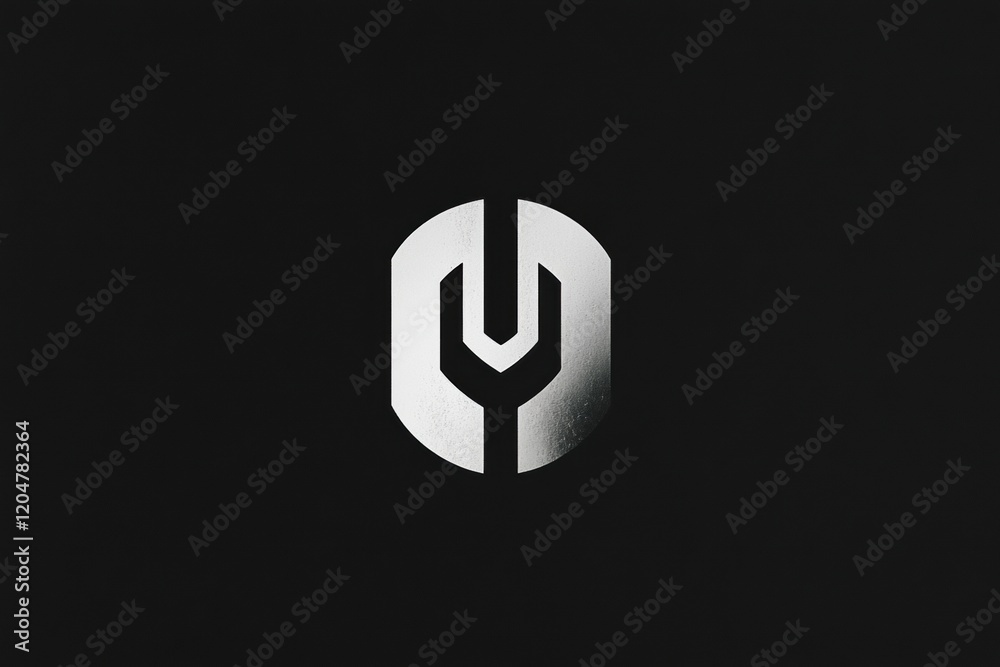 Poster unique black and silver logo design with geometric shapes and modern aesthetics for branding purpose