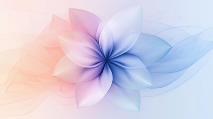 Fototapeta premium Beautiful pastel flower with soft gradients in a serene background for a calming aesthetic experience. Generative AI