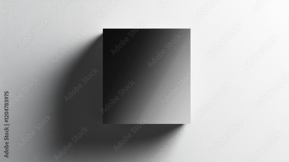 Poster abstract black square on a white wall creates a striking contrast and emphasizes minimalism in inter