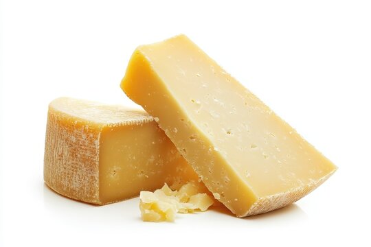 Pecorino pepato cheese with pepper isolated on white
