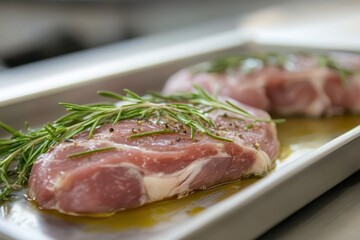 Fototapeta premium Prepared homemade veal saltimbocca alla romana ready for cooking