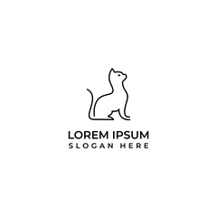 Modern lineart style cat logo...