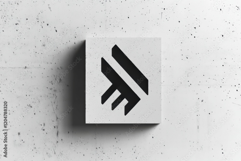 Poster symbol of modern design featuring geometric shapes on a textured wall in a contemporary setting. gen