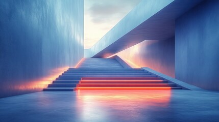 Futuristic Virtual Studio Background for TV News and Live Events Modern 3D Rendering with Low-Poly Art Style and Soft Lighting