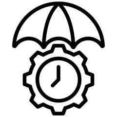 Time Saving Management Outline Icon