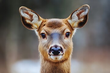 Fototapeta premium Springtime roe deer in a tranquil European forest habitat