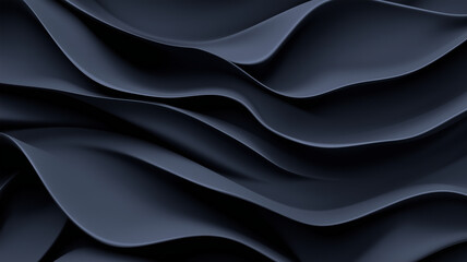 Obraz premium Smooth dark blue waves create abstract digital background, evoking sense of depth and fluidity. gentle curves and folds enhance visual appeal and intrigue