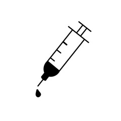 syringe with blood drop icon 