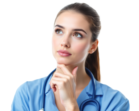 Thoughtful Female Doctor Healthcare Professional Portrait