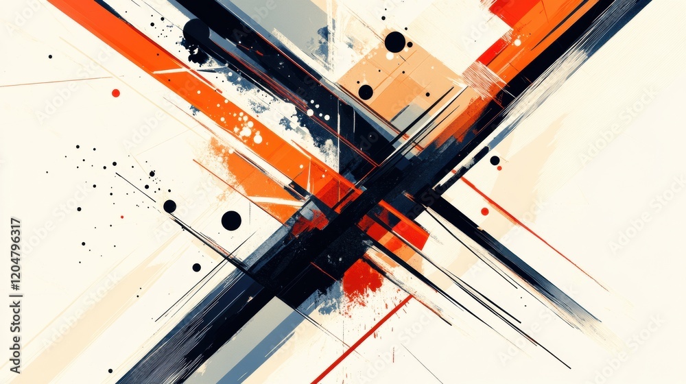 Poster Vibrant abstract artwork featuring dynamic lines and contrasting colors created for modern art enthusiasts. Generative AI