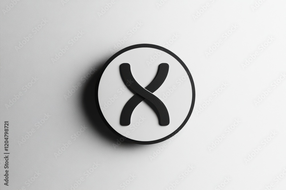 Aufkleber Creative design of a minimalist logo placed on a textured wall with a modern aesthetic. Generative AI