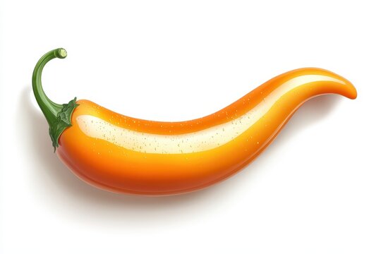 Top view of Numex Suave Orange chile pepper C chinense Habanero with clipping paths and shadow separation