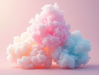 Fototapeta premium Cotton candy on a soft pastel background
