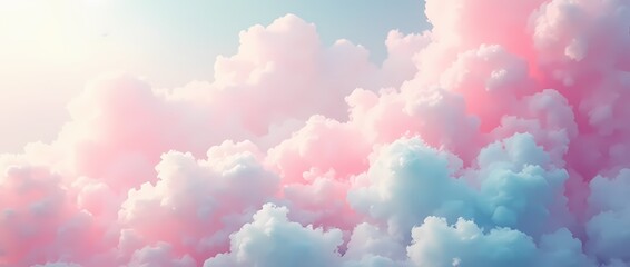 Cotton candy on a soft pastel background